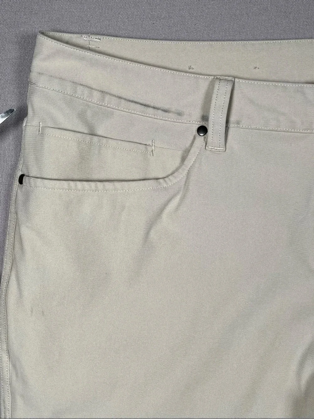 Lululemon ABC Warpstreme Beige Slim Fit 5 Pocket Pants - Men Size 33 X 28 - Picture 8 of 14